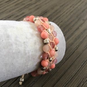New Auth Chan Luu Salmon Coral Mix Pull Tie Bracel